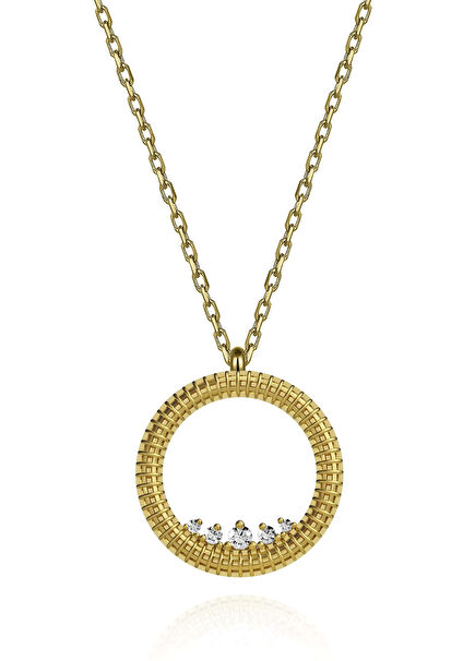 Princess Semita Stone Gold Plated 925 Sterling Silver Women's Necklace