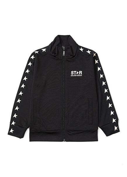 Siyah Logo Baskılı Kız Çocuk Sweatshirt