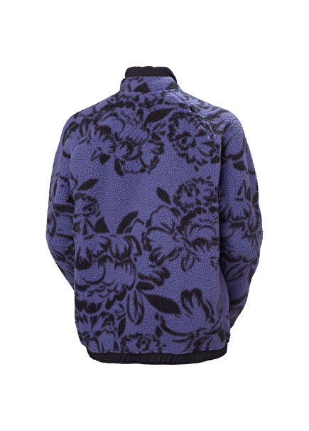 W Imperial Printed Pile Snap Ultra Viola Women's Sports Sweatshirt