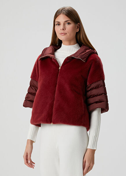 Burgundy Hooded Jacket