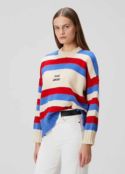 Blue Striped Wool Sweater