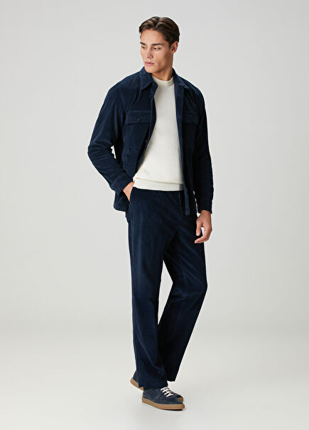 Navy Blue Velvet Pants