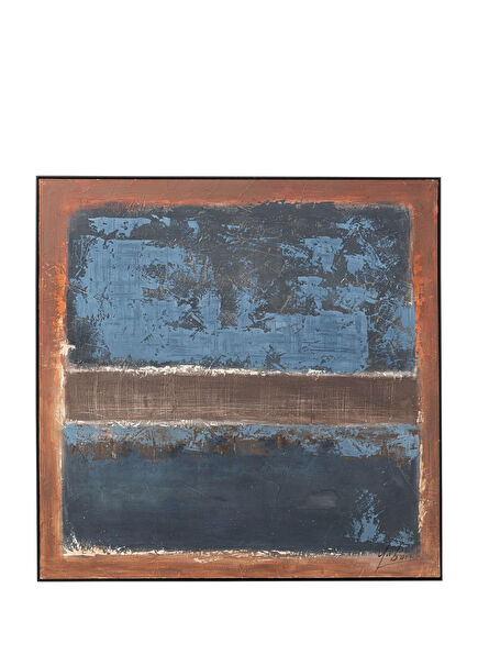 Framed Picture Silence Blue Tablo 120 x 120 cm