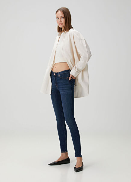 Slim Illusion Koyu Mavi Skinny Jean Pantolon