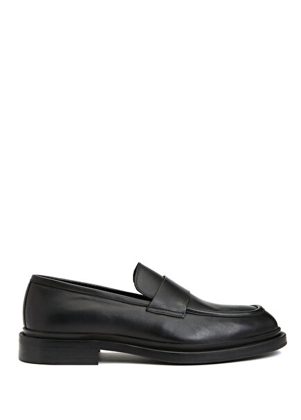 Black Mens Leather Loafer