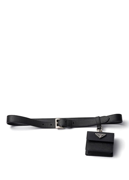 Black Saffiano Leather Women's Belt