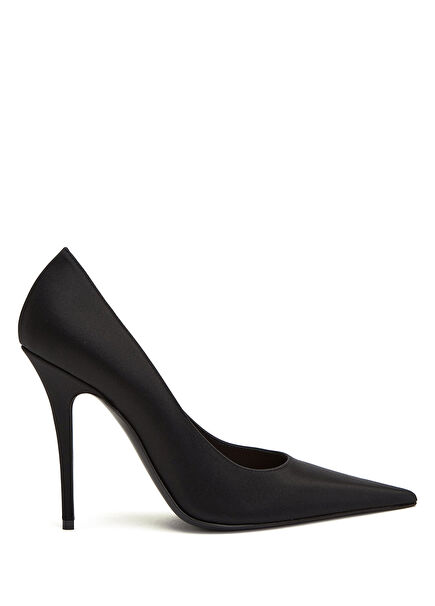 Barbara Siyah İpek Saten Stiletto