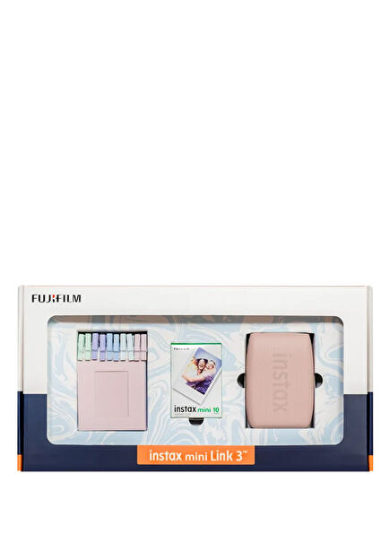 Instax Mini Link 3 Pembe Akıllı Telefon Yazıcısı Bundle Box