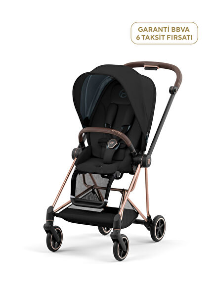 Mios Rosegold Sephia Black Iconic Luxury One-Handed Foldable Duplex Stroller