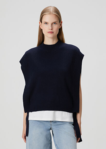 Navy Blue Wool Sweater