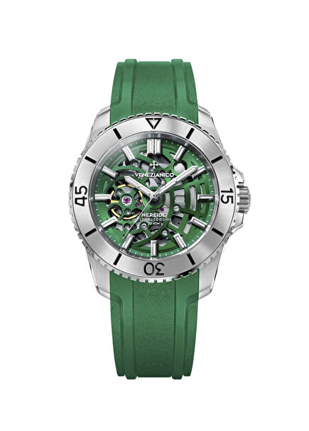 3921507 Nereide Ultraleggero Kurmalı Otomatik Yeşil Silikon Erkek Kol Saati 
