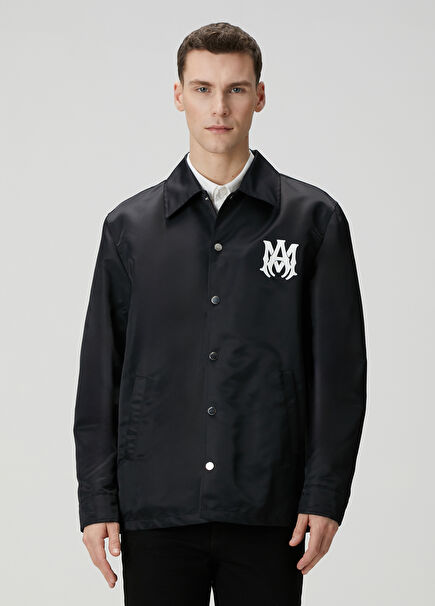 Black Logo Detailed Jacket