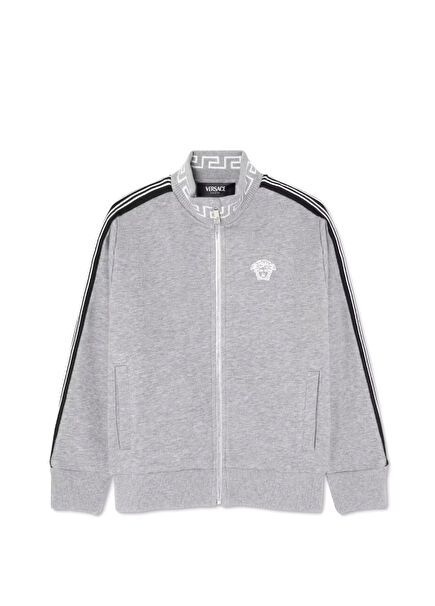Siyah Beyaz Medusa Detaylı Erkek Çocuk Sweatshirt