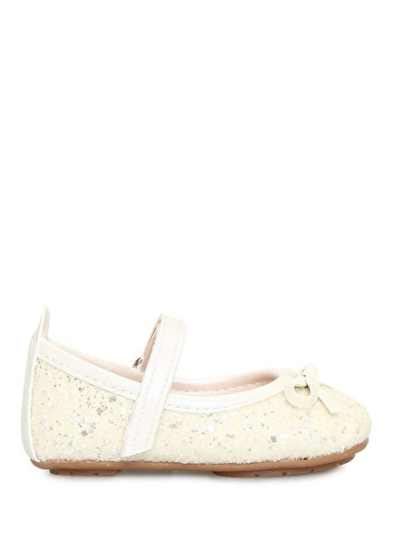 Beyaz Simli Kız Bebek İlk Adım Ayakkabısı
