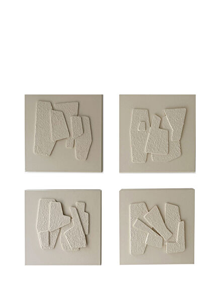 Beige Akrilik El Yapımı 4'lü Tablo 40x40 cm