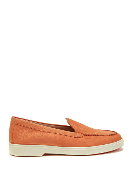 Orange Women's Leather Loafers