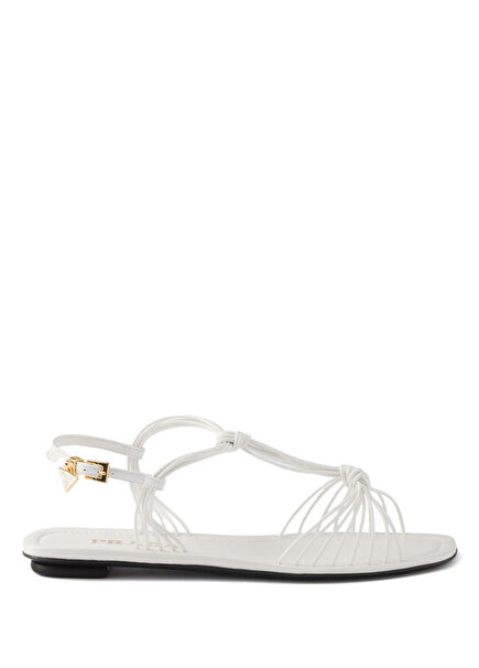 Beyaz Rugan Kadın Sandalet