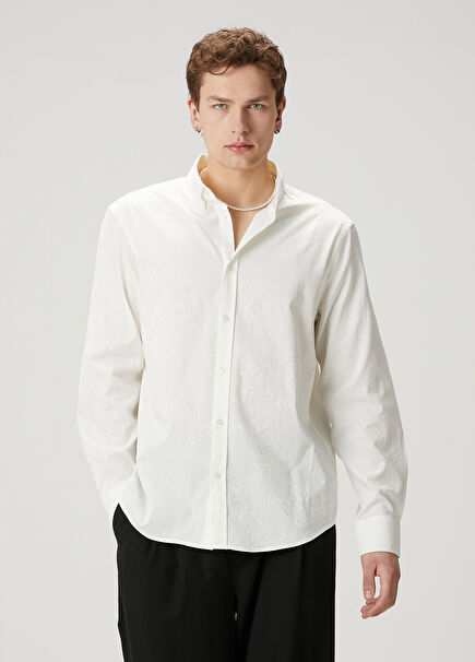 White Ethnic Patterned Shirt
