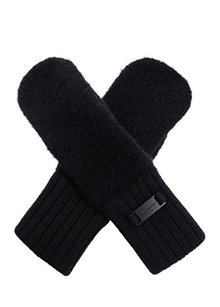 Siyah Kadın Yün Eldiven