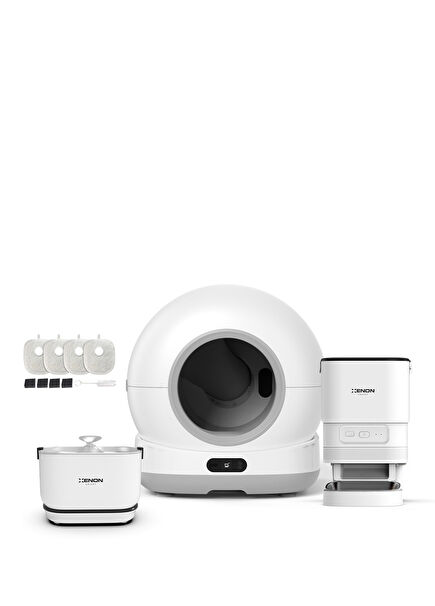 Smart Automatic Cat Toilet Food Bowl with Camera and Water Dispenser with Battery Set of 4 Pet Products