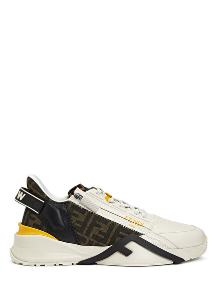 Fendi Flow Kahverengi Beyaz Erkek Deri Sneaker