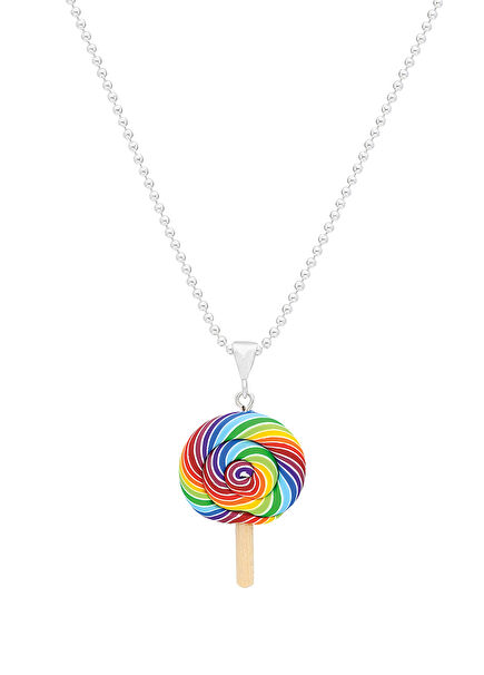 Rainbow Lolipop Formlu Kız Çocuk Kolye
