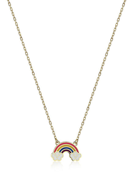 Rainbow 14 Ayar Altın Kız Çocuk Kolye