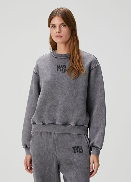 Dark Grey Logo Printed Sweatshirt