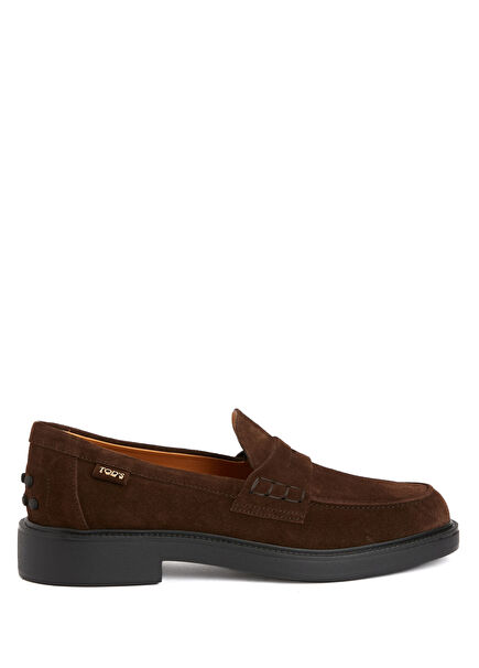 Koyu Kahverengi Kadın Süet Loafer