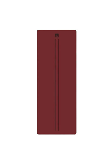 Burgundy Natural Rubber Non-Slip Pilates and Exercise Mat with Double Line Design 5mm