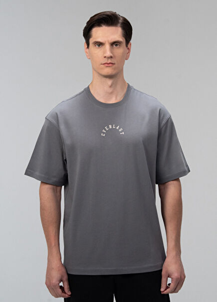 Graphic Collection Koyu Gri Comfort Fit Kısa Kollu Erkek T-Shirt