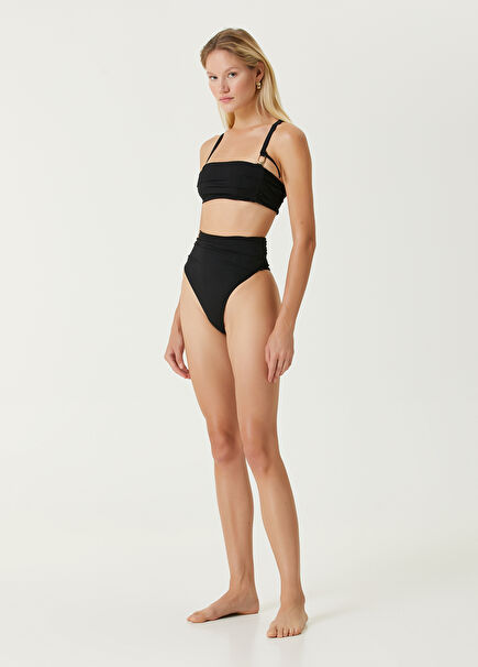 Le Bas De Maillot Drapeado Black Bikini Bottom