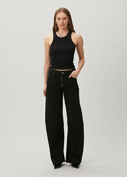 Loose Twst Siyah Jean Pantolon