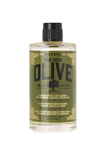Pure Greek Olive 3-in-1 Nourishing Oil Saf Zeytinyağlı Besleyici Saç Yüz ve Vücut Yağı 100 ml