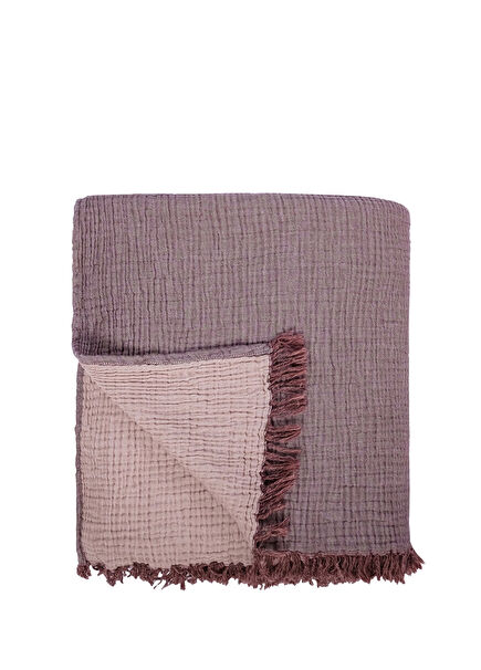 Cocoon Wine Mousse Pamuklu Throw 4 Kat Müslin Tek Kişilik Koltuk Şalı Battaniye 130 x 170 cm