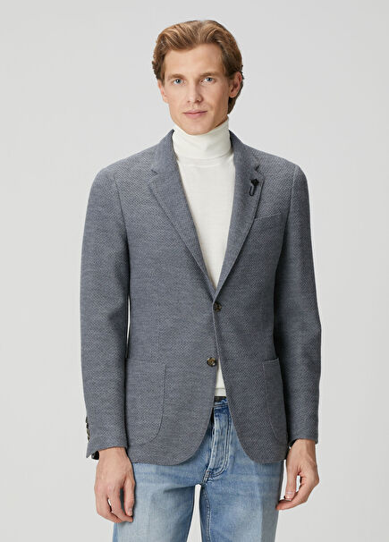 Gri Yün Triko Ceket