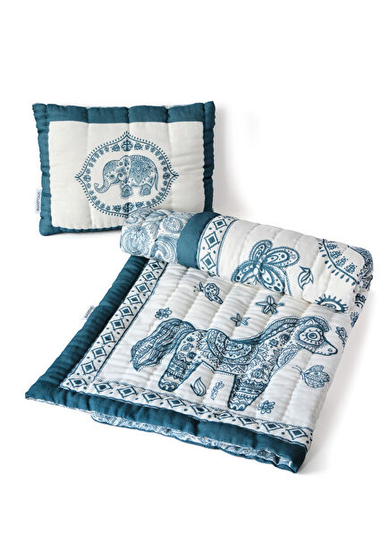 Animals El Yapımı Organik Pamuk Bebek Çocuk Yatak Örtüsü Takımı   Bohemian El Yapımı Organik Pamuk Bebek Çocuk Yatak Örtüsü Takımı