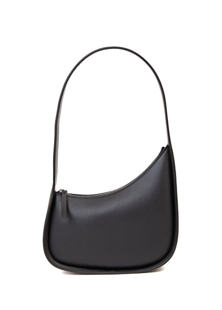 Half Moon Black Women's Leather Bag