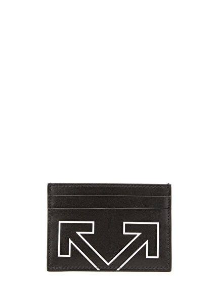 Black White Mens Leather Card Holder