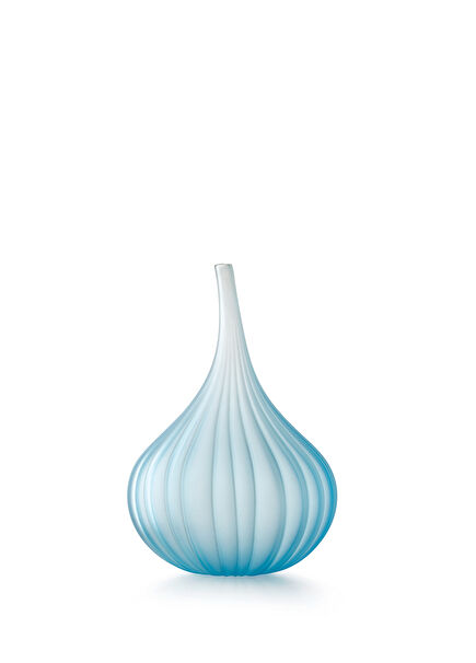 Drops Matte Aquamarine Blue Glass Small Size Vase