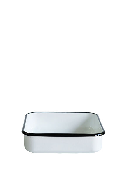 White Steel Enamel Square Tray