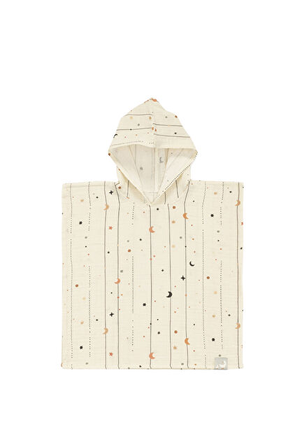 Moonloops Cream Cotton Muslin Unisex Baby Kids Poncho Bathrobe