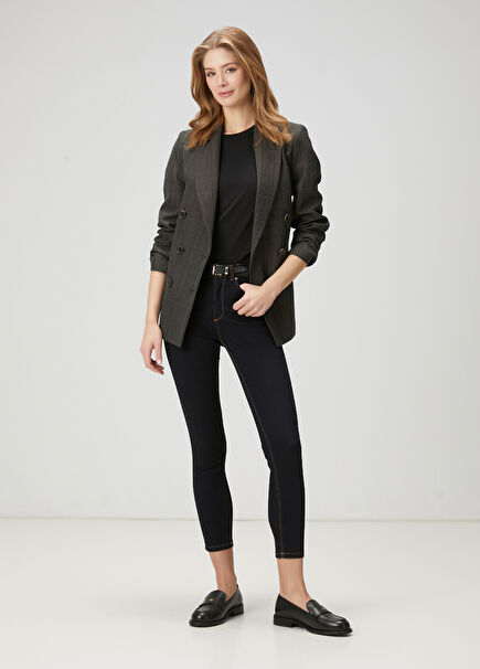 Skinny Fit Lacivert Organik Pamuk Jean Pantolon
