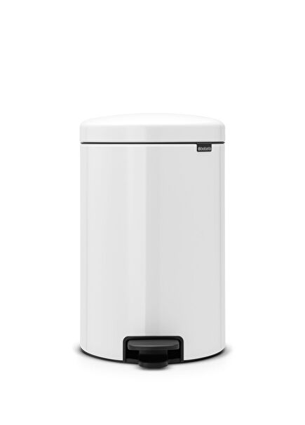 Newicon White Pedal Bin Steel Trash Can 20L