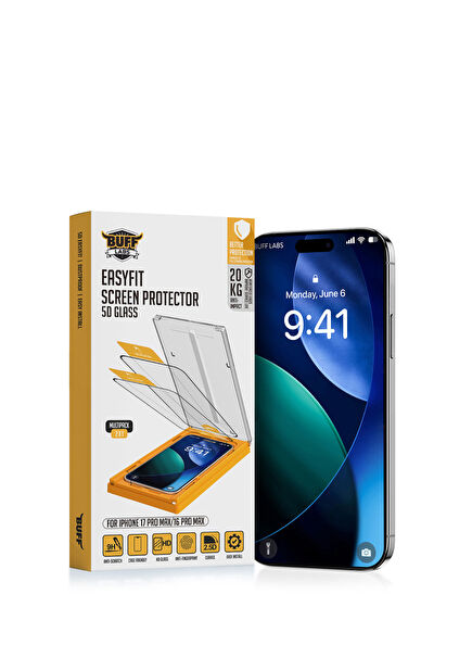 iPhone 17 Pro Max / 16 Pro Max 5D Glass EasyFit Multipack 2'li Ekran Koruyucu