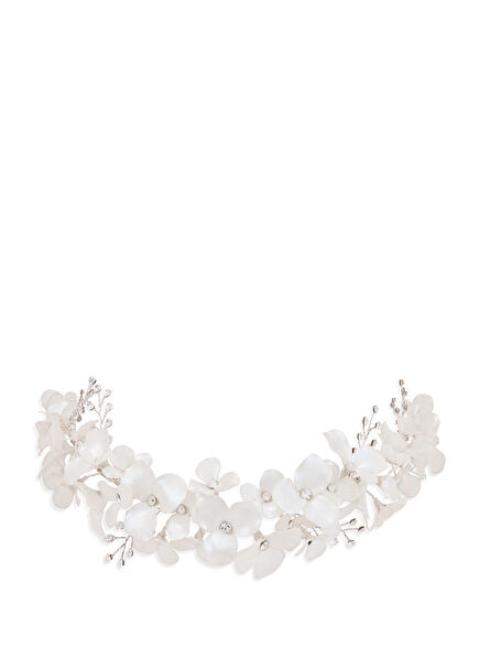 Lindy Kristal Taş ve Çiçekli Duvak Aksesuarı