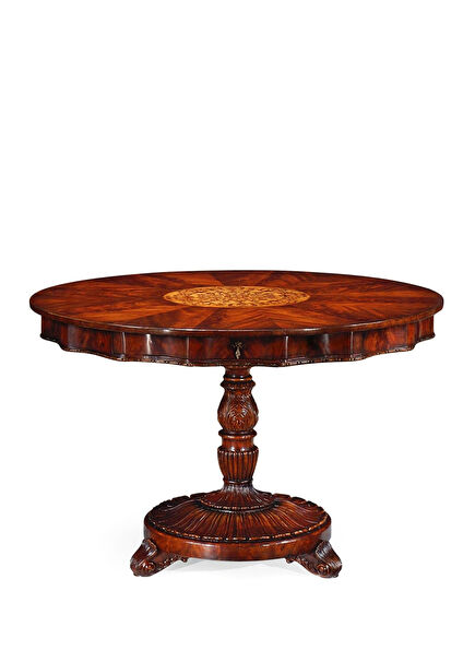 Buckingham Antique Mahogany Kahverengi Ahşap Yuvarlak Yemek Masası