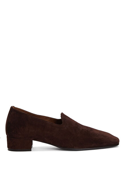 Koyu Kahverengi Kadın Nubuk Loafer