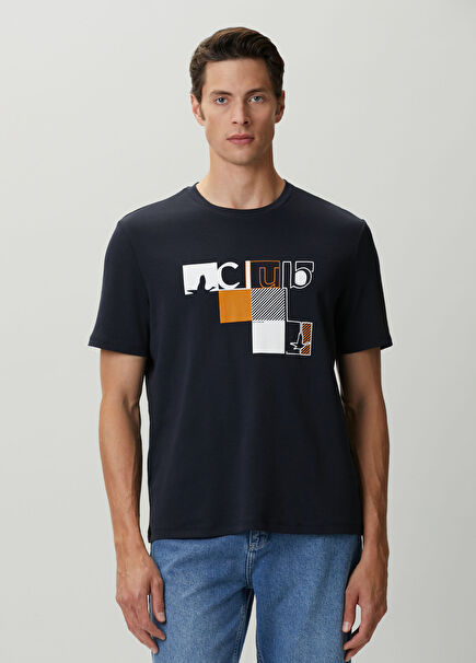 Lacivert Baskılı T-shirt