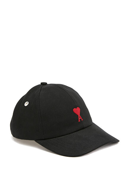 Black Logo Embroidered Men's Cap